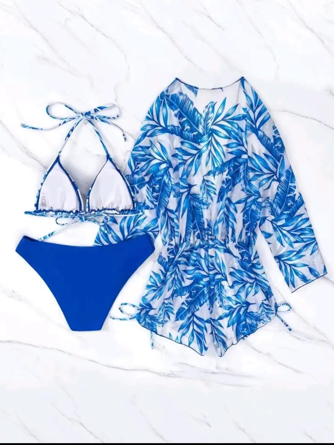 2023 Women's Sexy Three-Piece Swimwear Set with Skirt